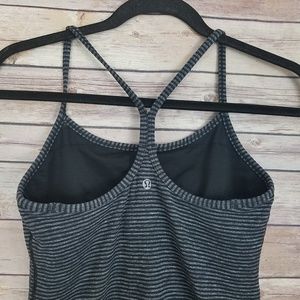 lululemon athletica Black and Gray Striped Tank Top